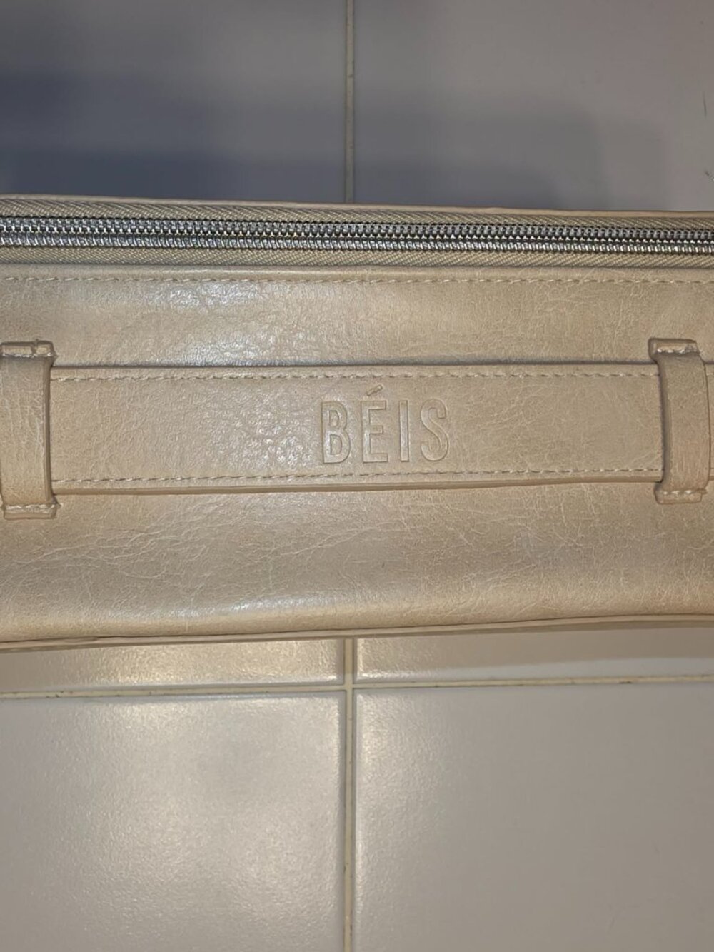 BEIS Beige Makeup Travel Toiletry Bag